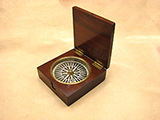 Early 1800's mahogany cased Regency style pocket compass 